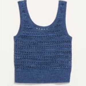 ⚫️ Old Navy Pointelle-Knit Scoop Neck Sweater Tank Top 100% Cotton Size Large